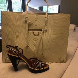 NWT Balenciaga Papier A4 Classic Python Tote 795$